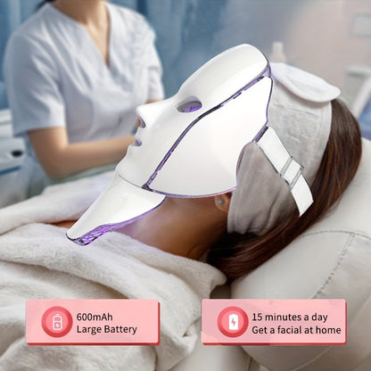 7-Color LED Facial & Neck Mask – USB Rechargeable Skincare Device