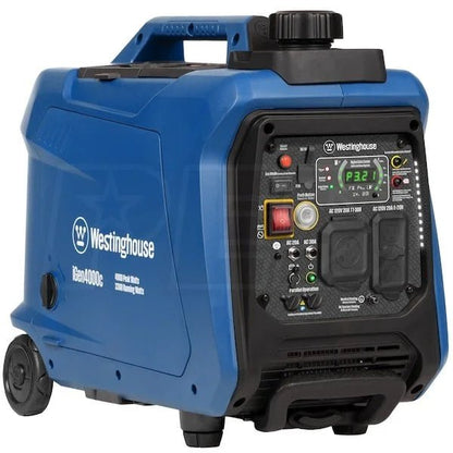 4,000-Watt Gas Powered Portable Inverter Generator with Recoil Start, LED Data Centers.