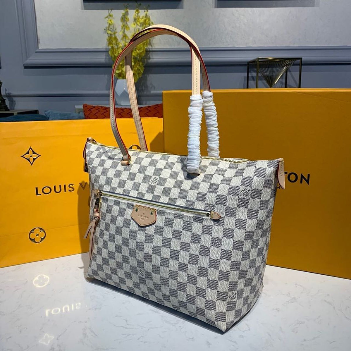 Louis Vuitton Iena MM Bag 34cm Damier Azur Canvas Fall/Winter Collection N44040, Beige – product image 3