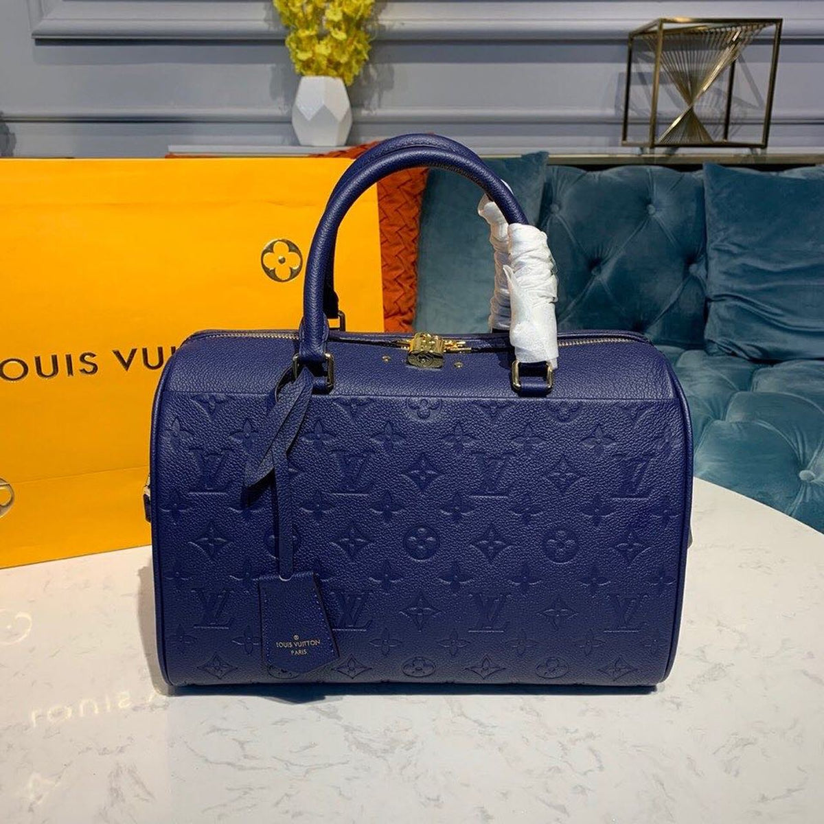 Louis Vuitton Speedy Bandouliere Bag 30cm Monogram Empreinte Leather Spring/Summer Collection M42406, Blue – product image 2