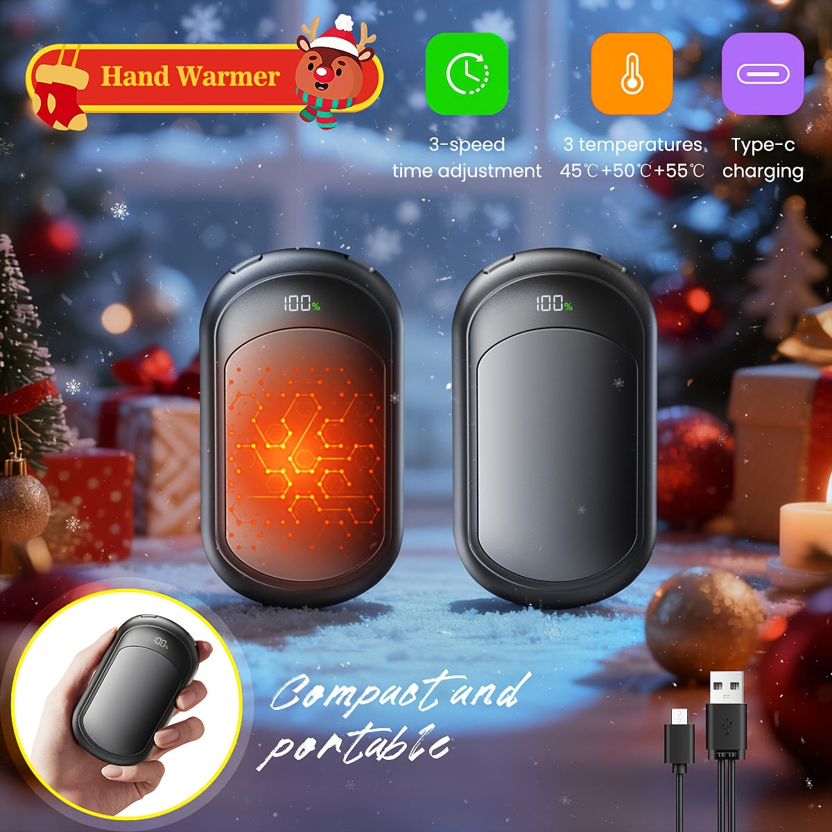 Rechargeable hand warmers 2-pack, product image 4
