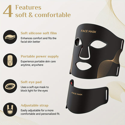 7-colour LED red light face and neck mask, product image 2