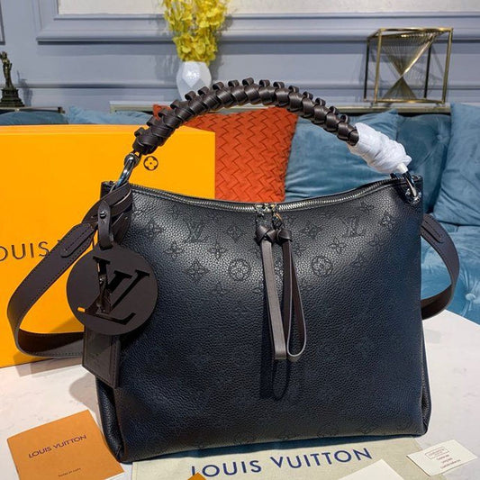 Louis Vuitton Beaubourg Woven Handle Tote Bag 32cm Mahina Calf Leather Canvas Spring/Summer Collection M56073, Noir –…