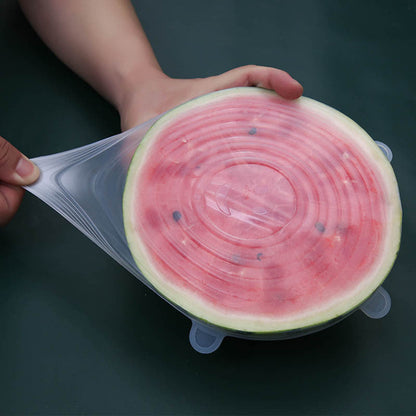 6-Piece Reusable Silicone Stretch Lids – Multi-Size Food Covers