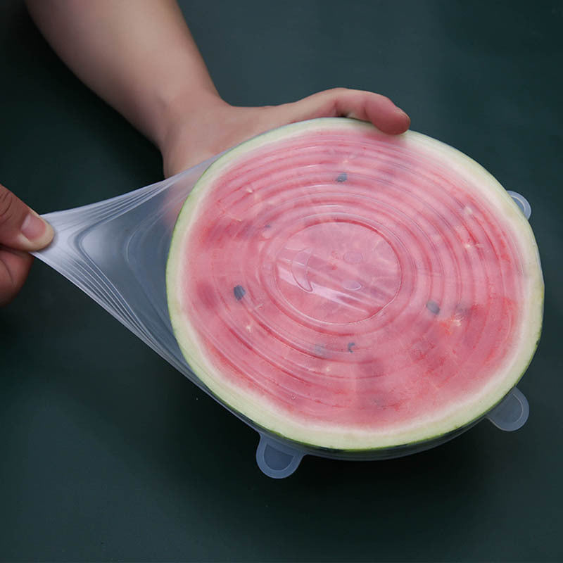6-Piece Silicone Stretch Lids – Reusable Food Storage Covers