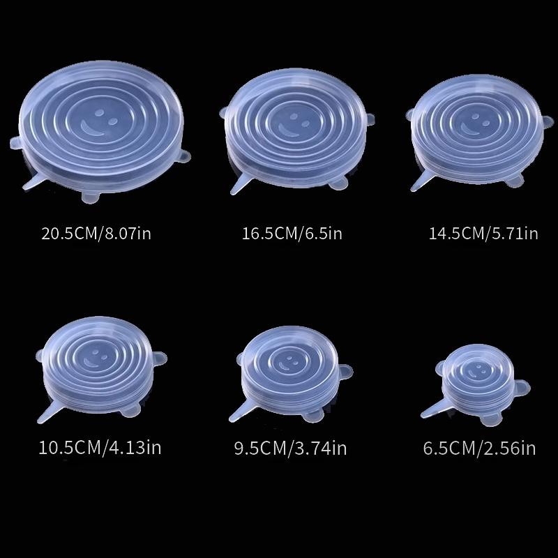 6-Piece Silicone Stretch Lids – Reusable Food Storage Covers