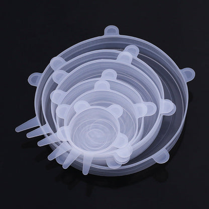 6-Piece Silicone Stretch Lids – Reusable Food Storage Covers