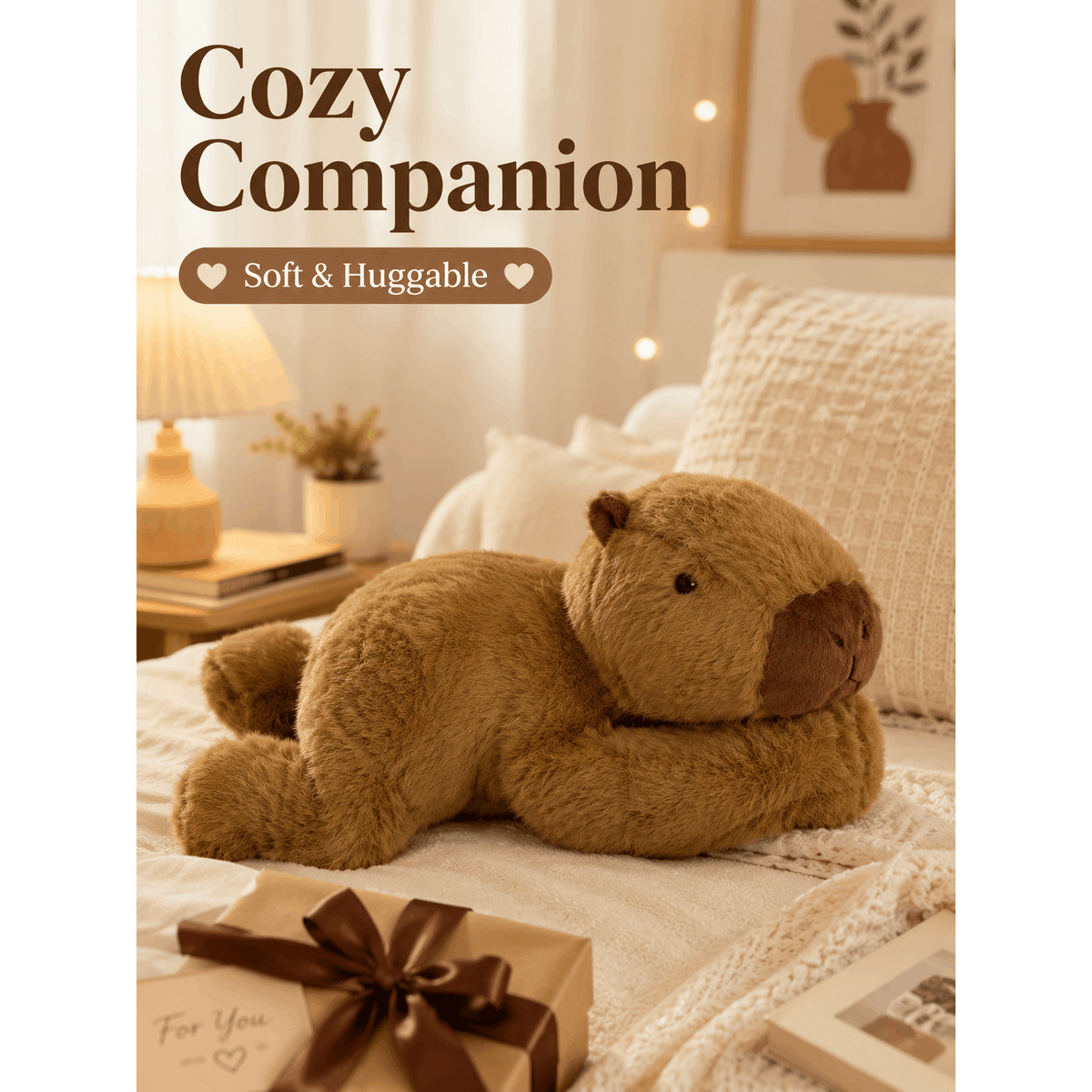 60cm Weighted Capybara Plush – Large Soft Cuddle Toy
