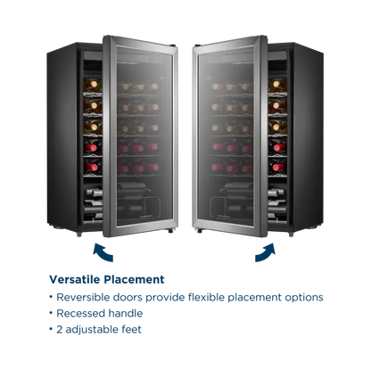 29 Bottle Wine Cooler with ENERGY STAR Certification - Stainless Steel Look