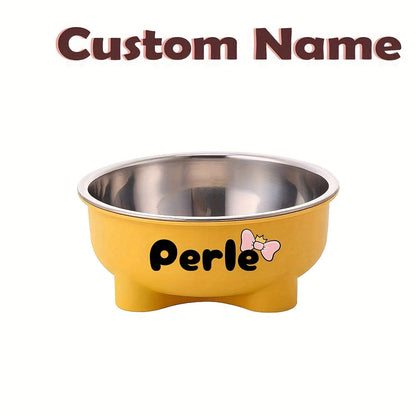 Personalized Pet Bowl with Detachable Stainless Steel Insert