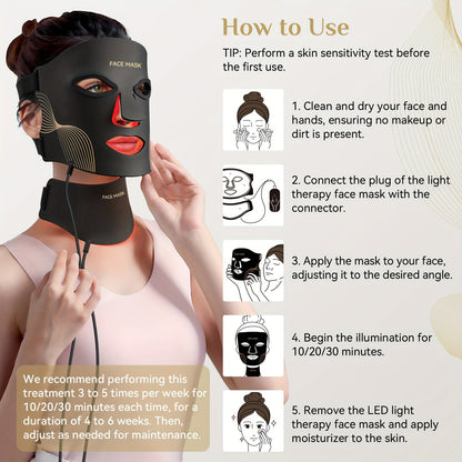 7-Color LED Red Light Face & Neck Mask – Home Skincare Device