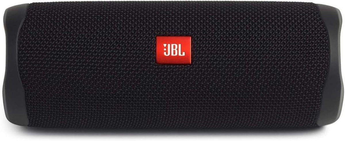 JBL FLIP 5, Waterproof Portable Bluetooth Speaker, Black, Small | Sounds better than ever, Bring the party anywhere, Make a splash with IPX7 waterproof design, A rainbow of colours