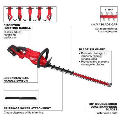 Milwaukee 3034-21 M18 FUEL 30-Inch Hedge Trimmer Kit with Battery & Charger