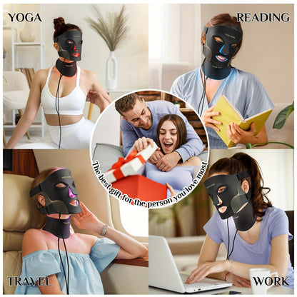 7-Color LED Red Light Face & Neck Mask – Home Skincare Device