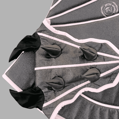 Shiny Glitter Dragon Saddle Pad Set with Ear Bonnet & Leg Wraps