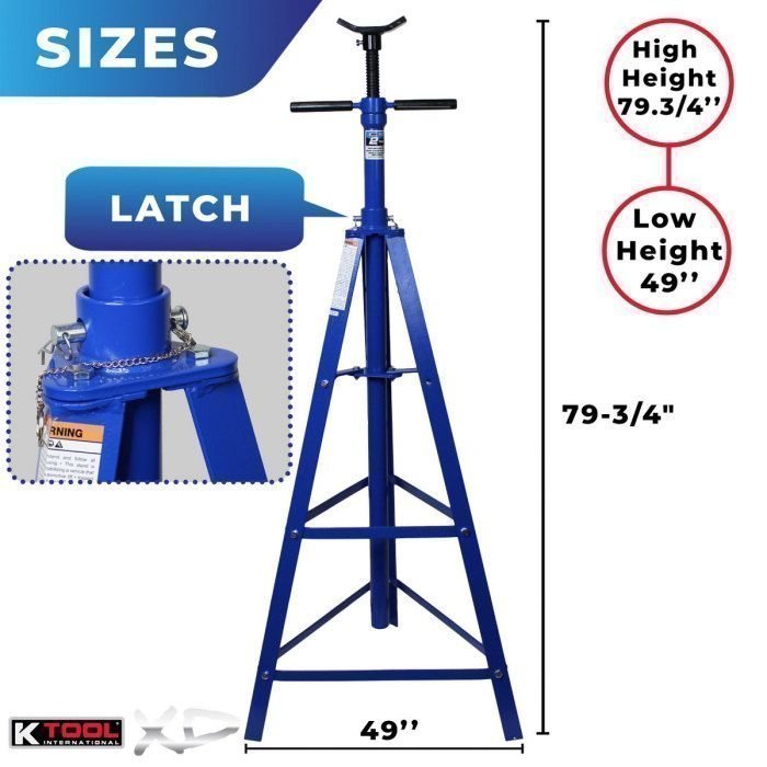 K Tool 2 Ton Under Hoist Jack Stand