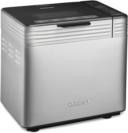 Cuisinart Bread Maker Machine, Stainless Steel Convection Bread Machine with 16 Menu Options, 3 Loaf Sizes Up to 2 Lb., 3 Crust Colors, Includes Measuring Cup, Spoon & Kneading Hook, CBK-210