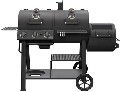 Oklahoma Joe's Canyon Combo Dual Fuel 3-Burner Propane Gas and Charcoal Smoker and Grill with 1031 sq. in. Cooking Area in Black