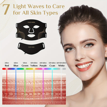 7-colour LED red light face and neck mask, product image 3