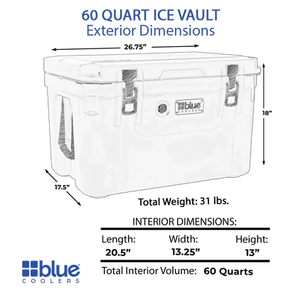 60 Quart Ice Vault Roto-Molded Cooler