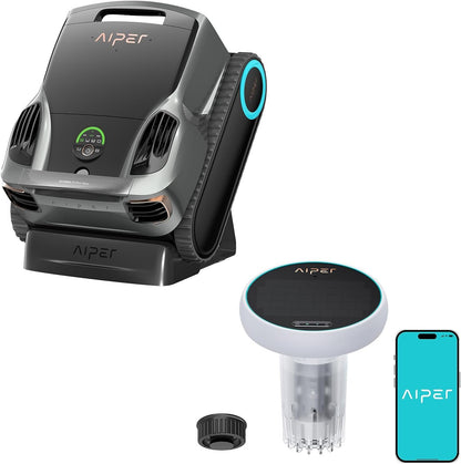 Aiper Scuba X1 Pro Max Robotic Pool Cleaner Bundle with HydroComm Pro Smart Water Monitor