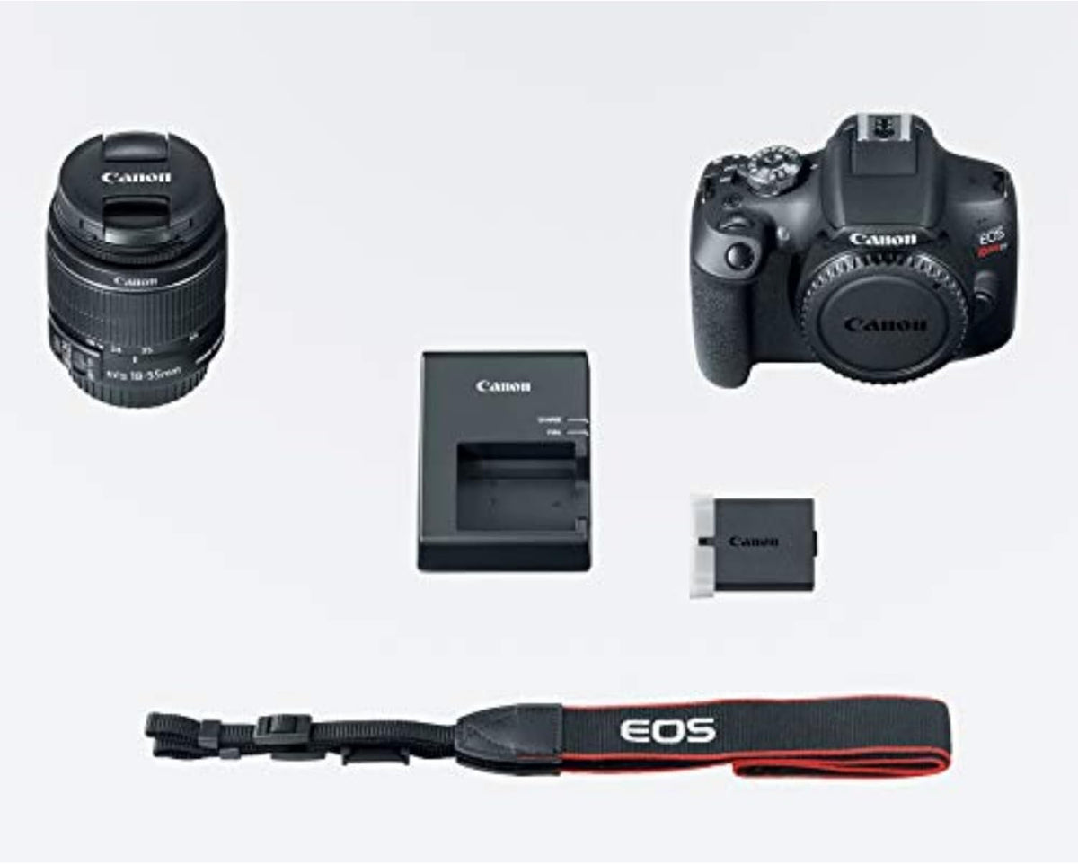 Canon EOS Rebel T7 DSLR Camera EF-S 18-55mm f/3.5-5.6 is II Lens Kit, 24.1 Megapixel CMOS (APS-C) Sensor, Full HD Videos, Built-in Wi-Fi, Beginner Photographers, Digital Camera, Black | 24.1MP Aps-C CMOS, Full HD 1080p, Built-in WI-FI and Nfc, Iso 100-640
