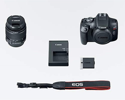 Canon EOS Rebel T7 DSLR Camera EF-S 18-55mm f/3.5-5.6 is II Lens Kit, 24.1 Megapixel CMOS (APS-C) Sensor, Full HD Videos, Built-in Wi-Fi, Beginner Photographers, Digital Camera, Black | 24.1MP Aps-C CMOS, Full HD 1080p, Built-in WI-FI and Nfc, Iso 100-640