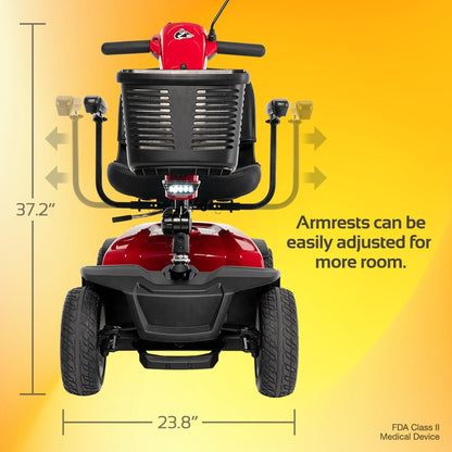Rascal Conquest 4-Wheel Heavy-Duty Outdoor Mobility Scooter, Long-Range Battery-Powered Electric Travel, 350lb Capacity, Battery Included
