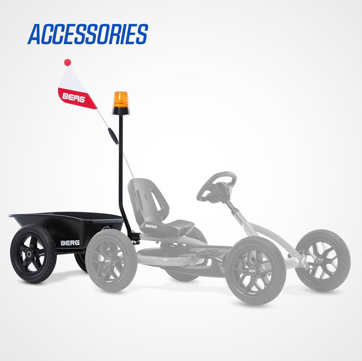 Berg Toys Buddy Blue Pedal Go Kart for Kids– Adjustable Ride On Toy for Ages 4-8 – Go Karts with BFR System and Adults Outdoor Pedal Car for Kids