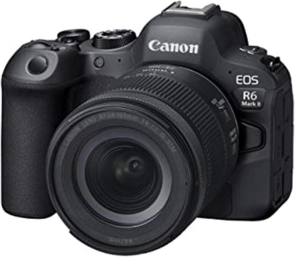 Canon EOS R6 Mark II Mirrorless Camera RF24-105mm F4-7.1 is STM Lens Kit, Full-Frame Hybrid Camera, 24.2 Megapixel CMOS Sensor, Photo and Video Capabilities, Black | 24.2MP Full-Frame, Digic X, Dual Pixel CMOS Af Ii, Ibis Up to 8 Stops, 6k→4k60, Rf 24-105