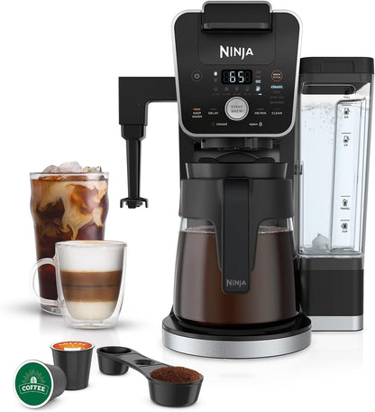 Ninja Hot and Iced Coffee Maker, Single Serve Coffee Maker and Drip Coffee Machine, DualBrew Pro Specialty 12-Cup with K-Cup Combo, Includes Permanent Filter, CFP307