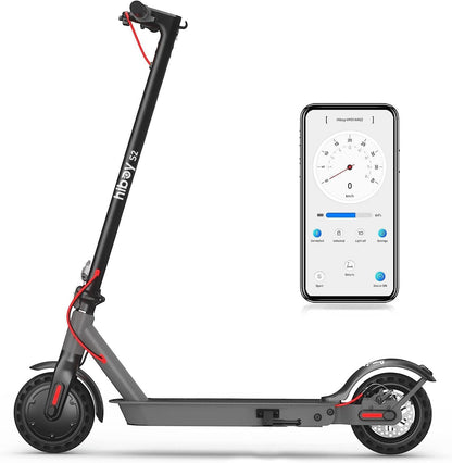Hiboy S2 Electric Scooter - 8.5" Solid Tires - Up to 17 Miles Long-Range & 19 MPH Portable Folding Commuting Scooter for Adults with Double Braking System and App