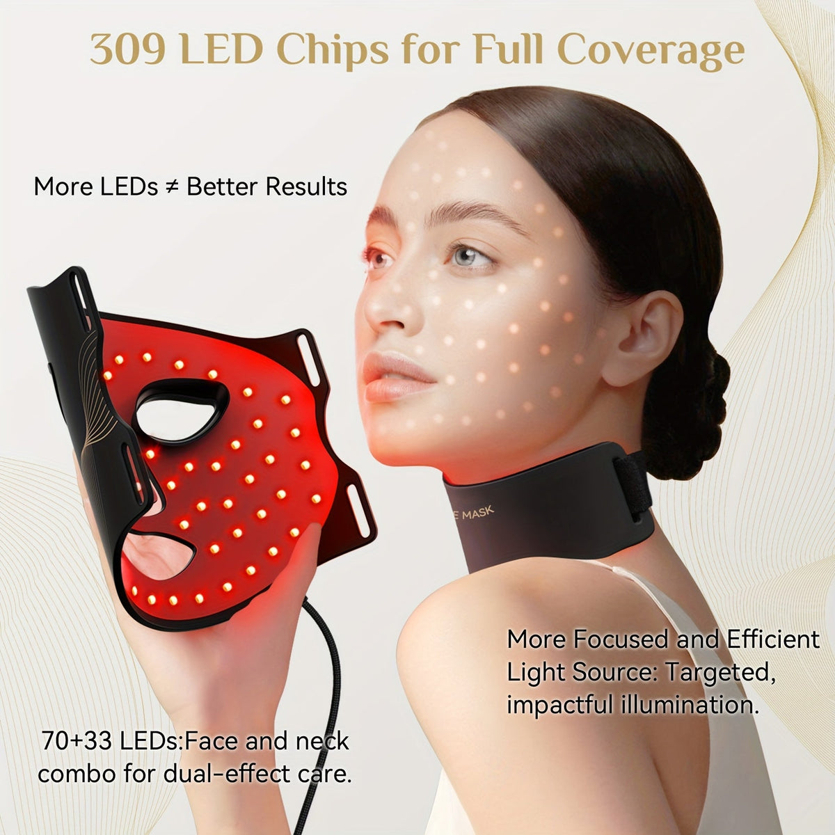 7-colour LED red light face and neck mask, product image 4
