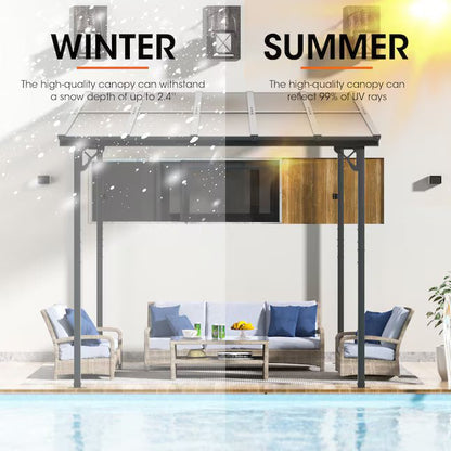 ergola 10-ft W x 10-ft L x 8-ft 2-in H Black Metal Freestanding Pergola