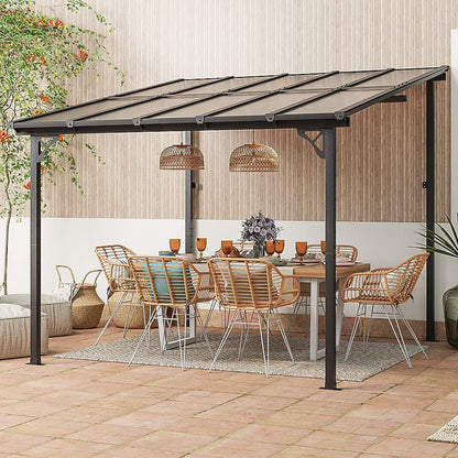 ergola 10-ft W x 10-ft L x 8-ft 2-in H Black Metal Freestanding Pergola