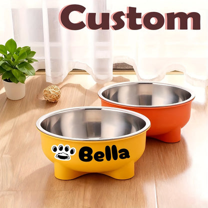 Personalized Pet Bowl with Detachable Stainless Steel Insert