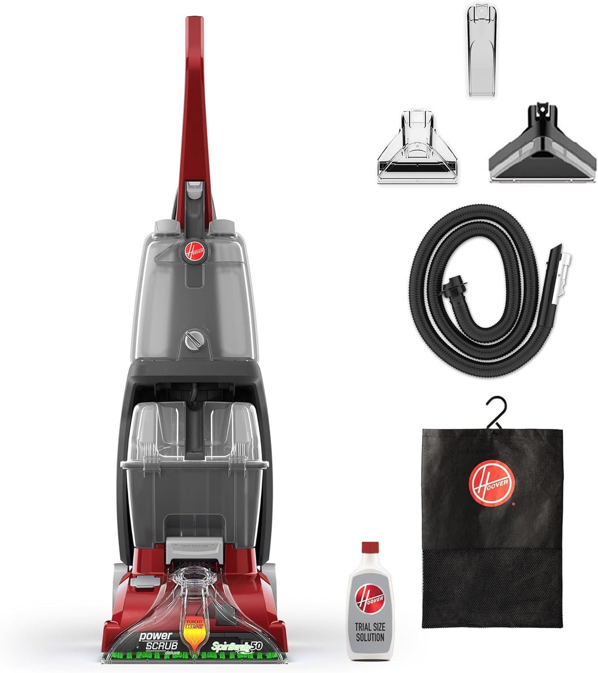 Hoover PowerScrub Deluxe Carpet Cleaner Machine for Carpet and Upholstery, Deep Cleaning Carpet Shampooer Machine with Multi-Purpose Tools, Pair Carpet Cleaner Solution