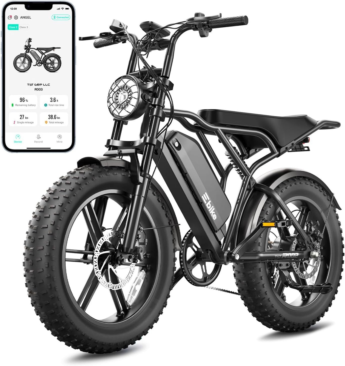 TST Electric Bike for Adults, 1500W Peak Motor 60 Miles Fat Tire Ebike with 48V 15Ah Removable Battery 20" Fat Tire Electric Bike, Full Suspension and 7-Speed