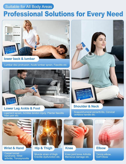 Shockwave Therapy Machine Extracorporeal Shock Wave Therapy Machine Pain Relief for Muscles and Joints, Painless, Non-Invasive No Side Effects, Ideal for Rehab &amp; Gym Home Use