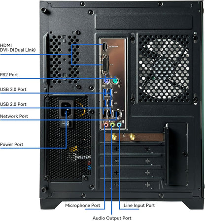 YAWYORE Gaming PC Desktop Computer AMD R5 5600GT 16GB 1TB NVMe Towers WiFi | 16GB DDR4 3200MHz, 1TB M.2 NVMe PCIe, 550W 80PLUS PSU, WiFi BT, Game Design Office Console