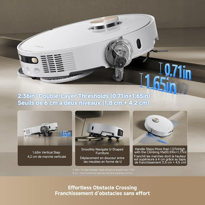 DREAME L50 Ultra Robot Vacuum and Mop Black with Auto-Empty and Mop Self-Cleaning, Precise Obstacle Avoidance, 19,500Pa Suction, HyperStream Detangling DuoBrush