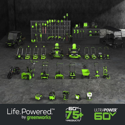 Greenworks 60V 30' Riding Lawn Mower (1.25 Acre, 16 HP Gas Equivalent, 6 MPH, Tow Up to 200 lbs.), (4) 8.0Ah Batteries (1,920 Wh Max) + Turbo Wall Charger