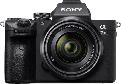 Sony Alpha A7 III 24.2MP Full Frame Mirrorless Camera with 28 70mm (Black) | Fe 28-70mm F3.5-5.6 Oss Kit, 693-Point Af, 5-Axis Ibis, 4k30, 3.0 Tilting LCD