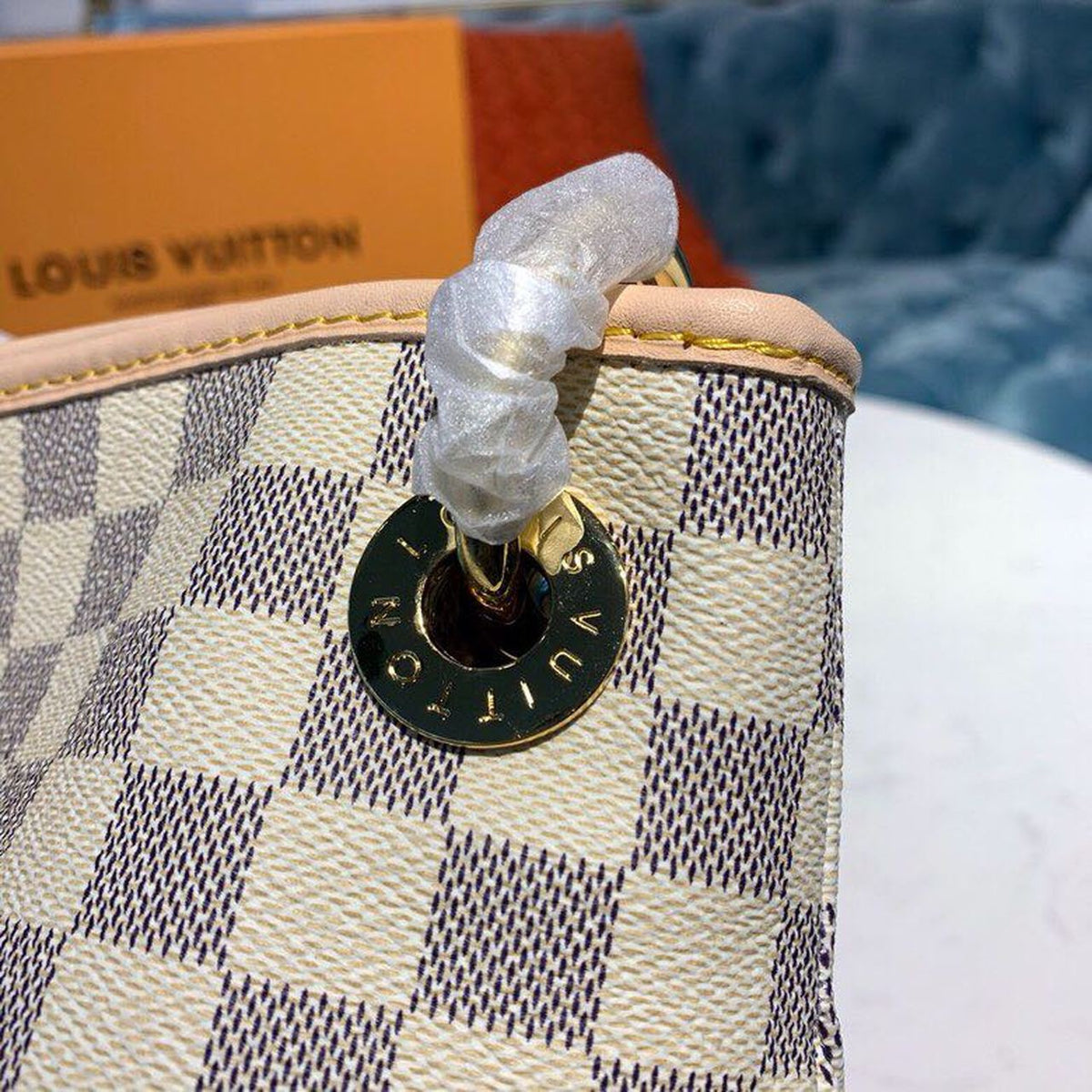 Louis Vuitton Artsy MM Bag 42cm Damier Azur Canvas Spring/Summer Collection N41174, Beige – product image 8