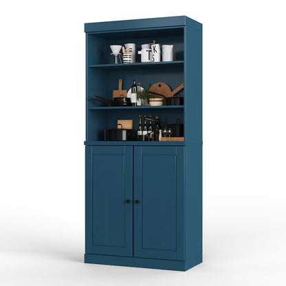 32-in W Solid Wood Tall Open Raised Panel Modular Kitchen Pantry Cabinet