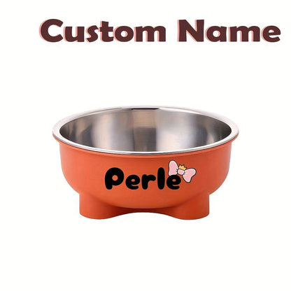 Personalized Pet Bowl with Detachable Stainless Steel Insert
