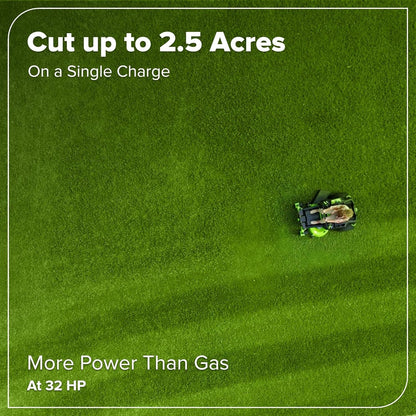 Greenworks 80V 42" CrossoverZ Zero Turn Riding Lawn Mower, (6) 6.0Ah Batteries and 600W Charger