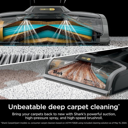 Shark CarpetXpert with StainStriker Upright Carpet, Area Rug & Upholstery Cleaner with Pet Mess Extractor Tool, Perfect for Pets, Carpet Shampooer, 3 Cleaning Tools, Cleaning Solutions, White, EX201