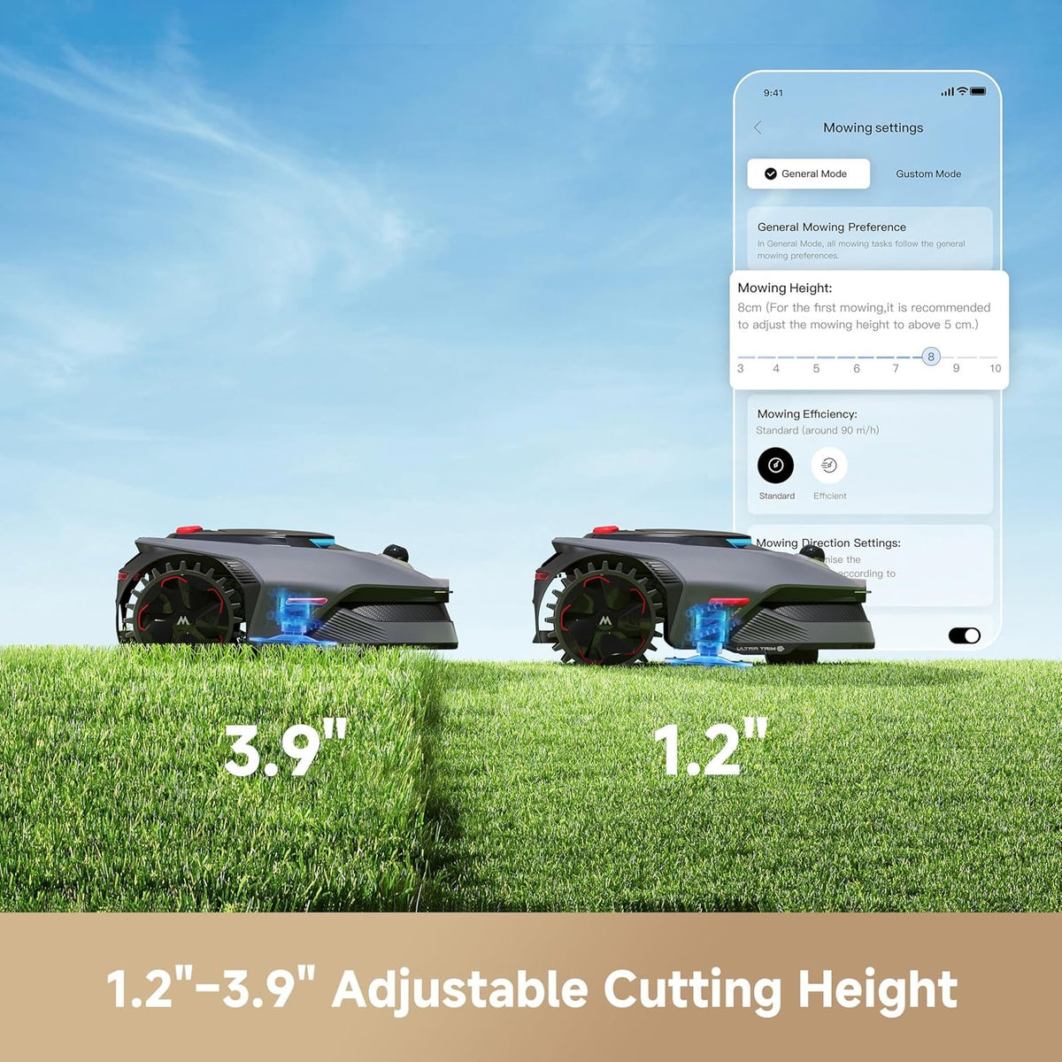 MOVA LiDAX Ultra 1000 Robot Lawn Mower Wire Free with Garage for 1/4 Acre, RTK-Free+360° 3D LiDAR+AI Vision Mapping, Zero-Edge Cutting, Cutting Height 1.2"-3.9", 45% Slope, 150 Managed Zones Dual Maps