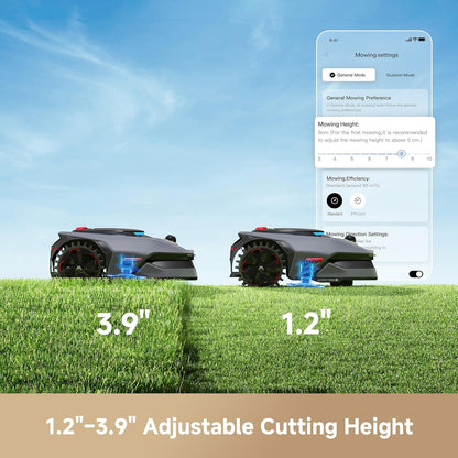 MOVA LiDAX Ultra 1000 Robot Lawn Mower Wire Free with Garage for 1/4 Acre, RTK-Free+360° 3D LiDAR+AI Vision Mapping, Zero-Edge Cutting, Cutting Height 1.2"-3.9", 45% Slope, 150 Managed Zones Dual Maps